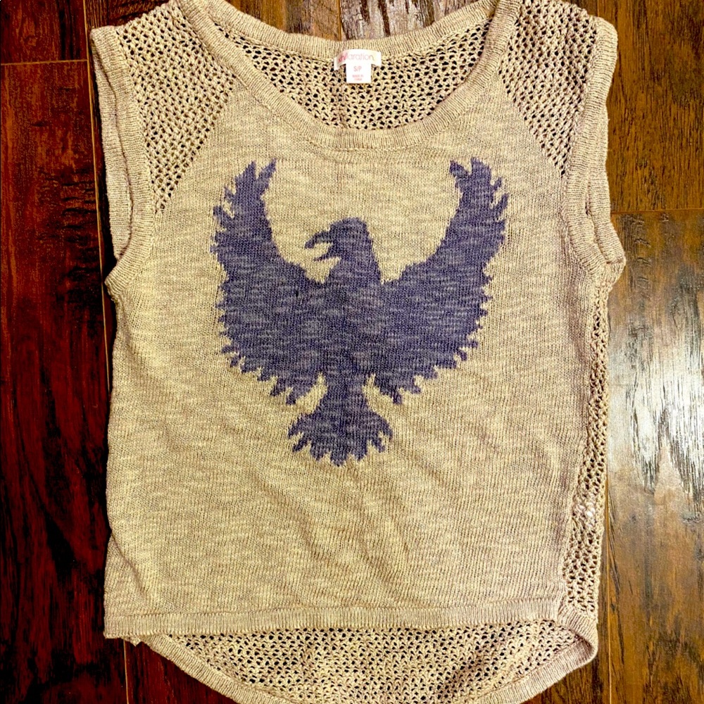 Eagle sleeveless knit sweater